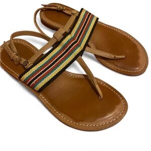 Tommy Hilfiger Tan Sandals with Striped Strap